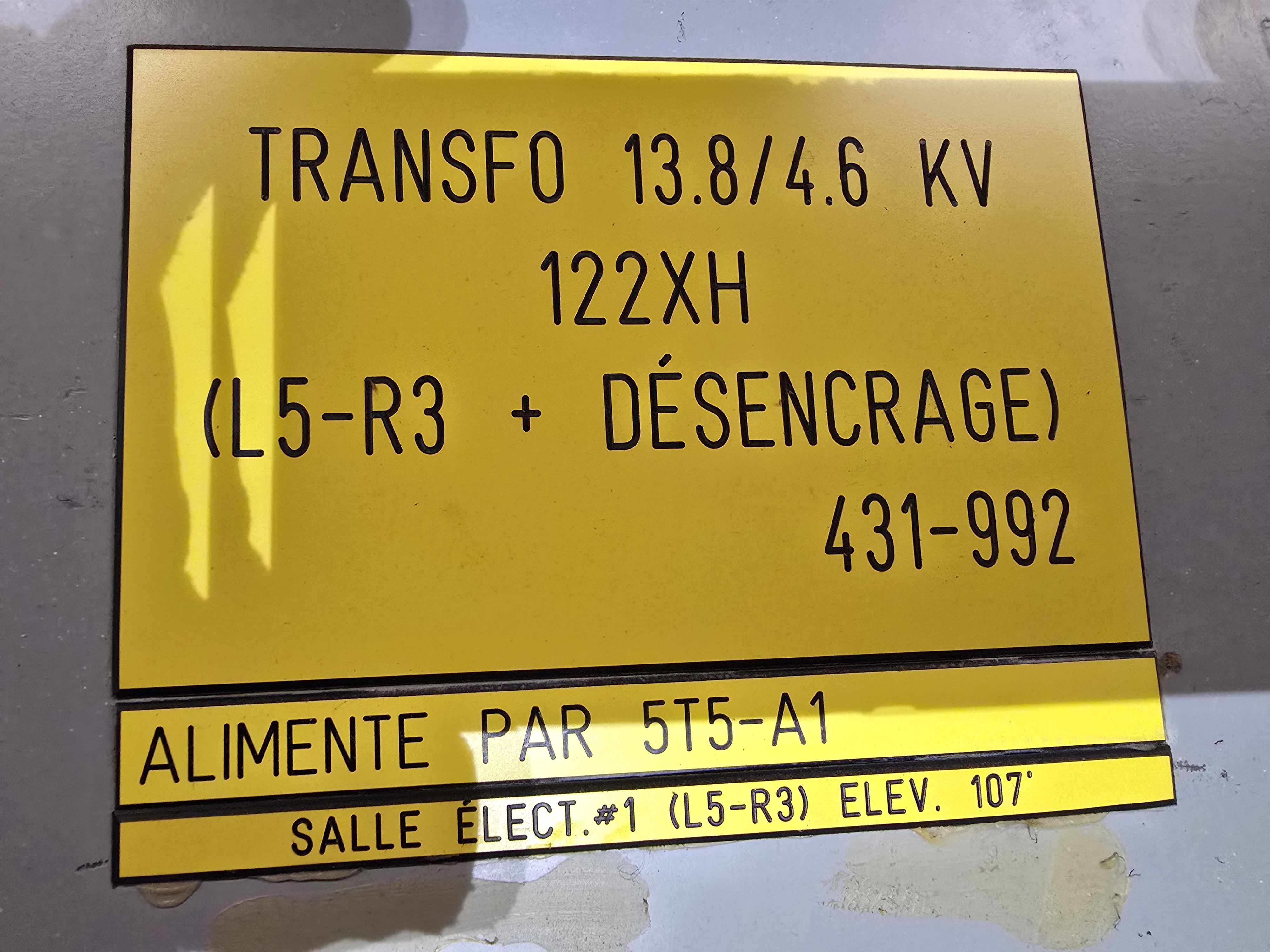 Westinghouse 82TSG018 ASL Transformer 5000 kVA 13.8 kV / 4.6 kV