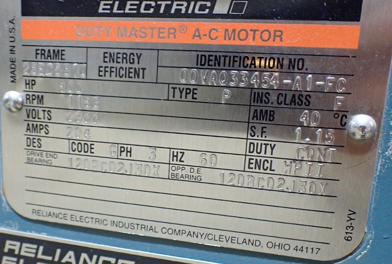 Reliance Electric Duty Master A-C Motor 900 HP